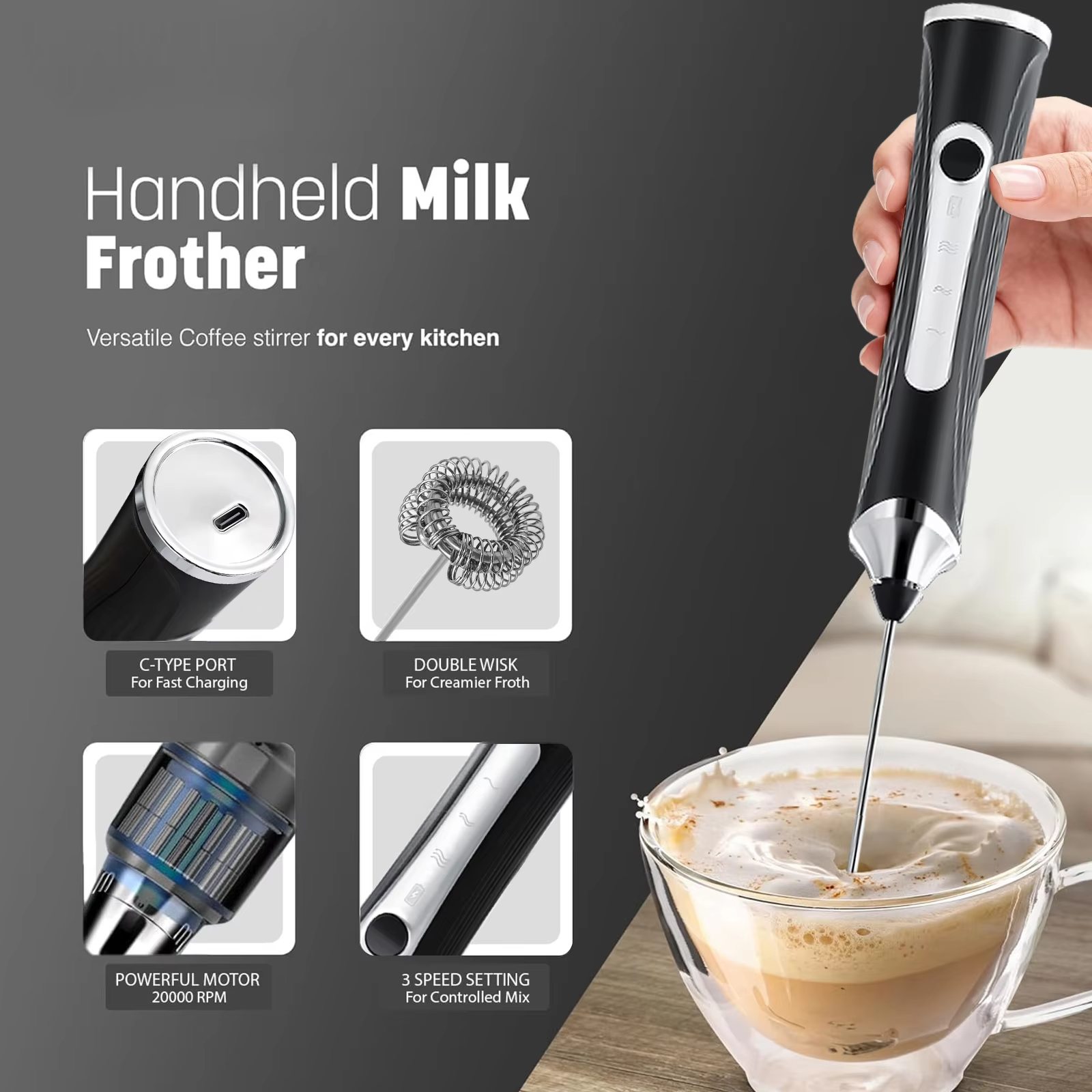 Electric milk frother, milk co – Kitchen Appliances B&Q recenzja i cena
