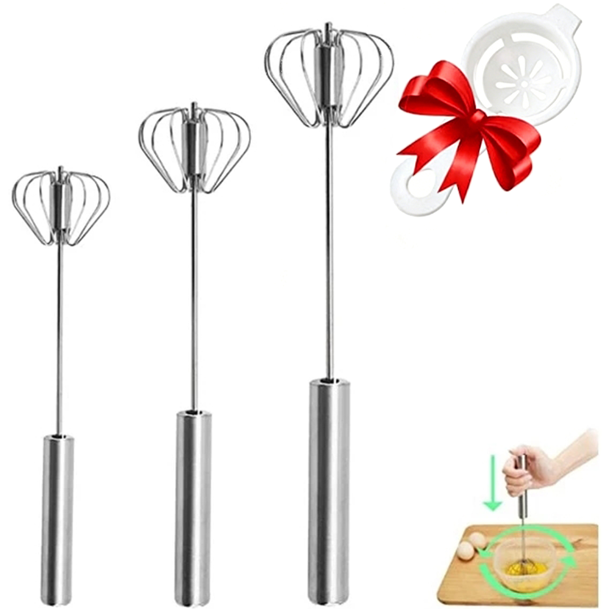 1/3pcs Stainless Steel Egg Bea – Kitchen Appliances B&Q recenzja i cena